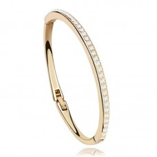 Slim lined Rose Gold Plated Bangle with Czech Crystals