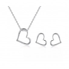 Diamond Heart Pendant & Earring Set CTTW 0.045