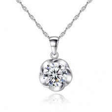 Crystal Solitaire Flower Pendant Made with Crystals from Swarovski®