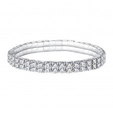 Double Row Tennis Bracelet made with Czech Crystals & Sterling Silver