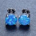 Blue Opal Gemstone Stud Earrings