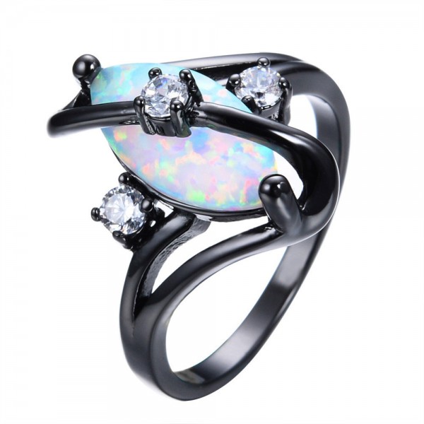 Marquise Cut Opal Gemstone Ring