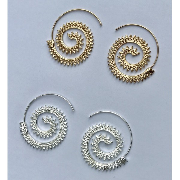 Spiral Round Hoop Earrings Set