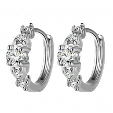 Crystal Solitaire Cuff Earrings