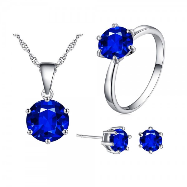 Solitaire Three Piece Set with Crystals from Swarovski® - 4 Colours