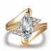 Marquise Cut Crystal Cluster Band Ring