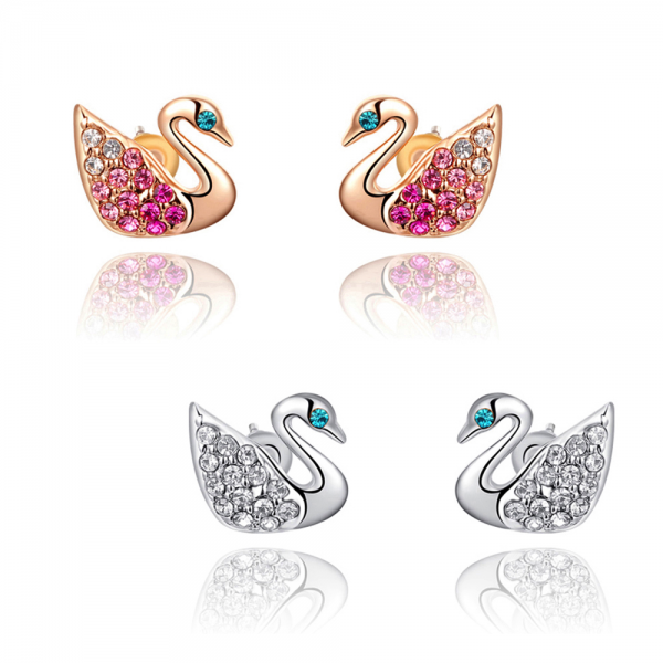 Swan Stud Crystal Earrings MADE WITH CRYSTALS FROM SWAROVSKI®