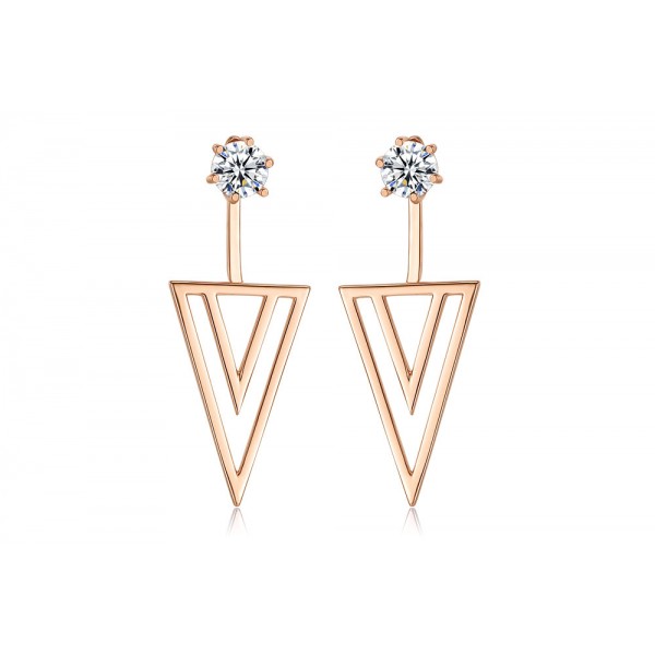 Crystal Stud Drop V-Earrings Made with Crystals from Swarovski®