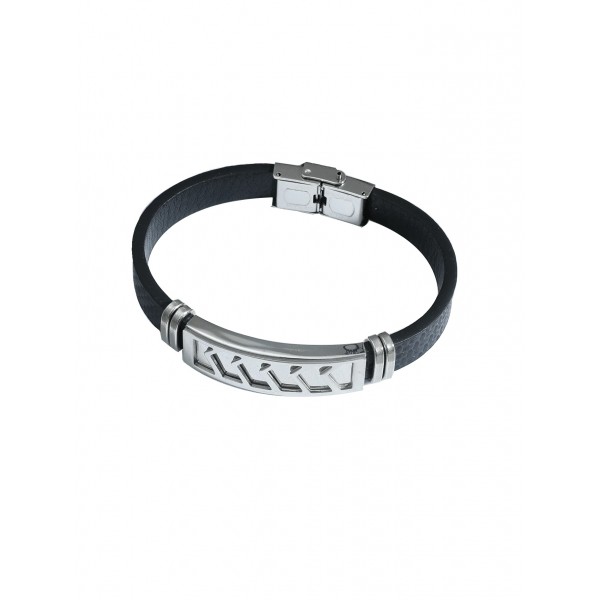 Leatherette Bracelet with Stainless Steel Clasp