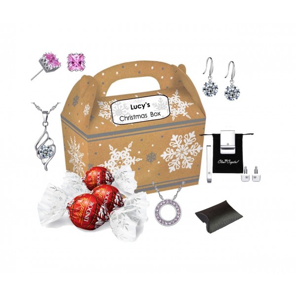 Luxury Personalised Christmas Box Made with Crystals from Swarovski®
