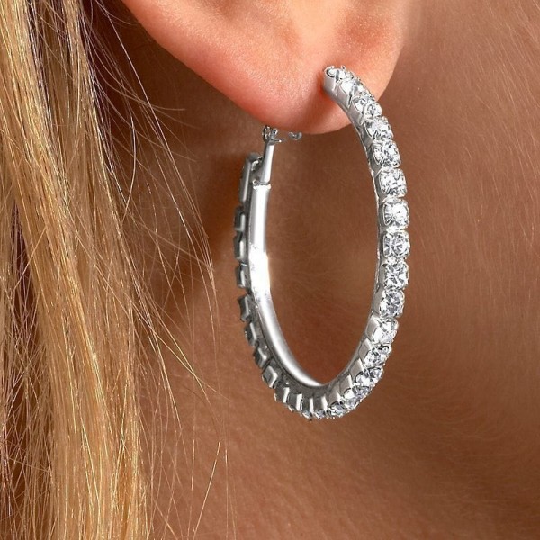 Crystal Hoop Earrings with Cubic zirconia