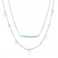 Silver Tone and Turquoise Summer Necklace