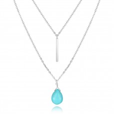 Silver Tone and Turquoise Summer Necklace