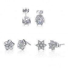 Set of Three Crystal Earrings 