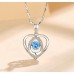 Love Heart Crystal Set - Necklace and Bracelet in Clear or Blue