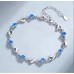 Love Heart Crystal Set - Necklace and Bracelet in Clear or Blue