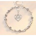 Love Heart Crystal Set - Necklace and Bracelet in Clear or Blue