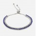 Blue Crystal Double Row Bracelet - Adjustable