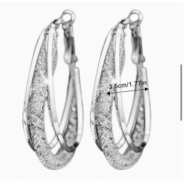 Mesh Drop Hoop Earrings