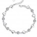 Love Heart Crystal Adjustable Bracelet - Blue or Clear Options