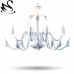 White Gloss Swan Chandelier 12