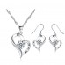 Heart Shaped Crystal & Rhodium Plated Plating Set for Mum made with fine Austrian Crystals