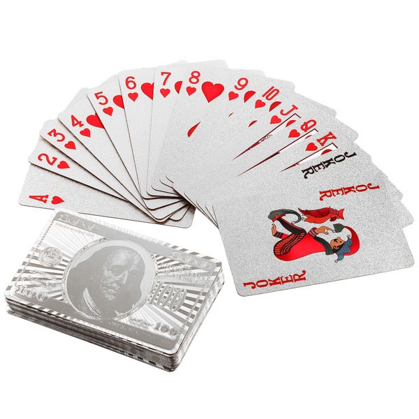 Silver Foil Plated Playing Cards