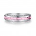 2.5 CARAT Pink Lab-Created Sapphire Princess Cut Rhodium Plated Ring