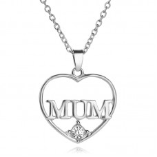 Mum Crystal Heart Pendant